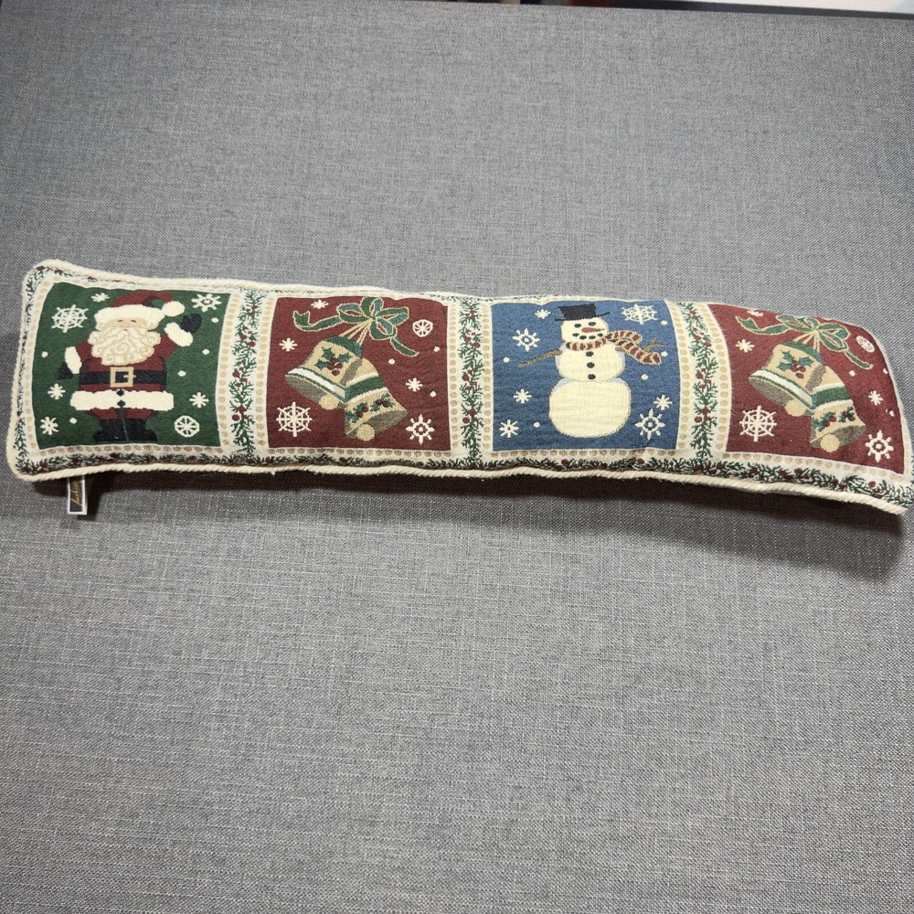 Fashion Vintage Christmas Decorative Pillow Needle Point Santa Bells Snowman